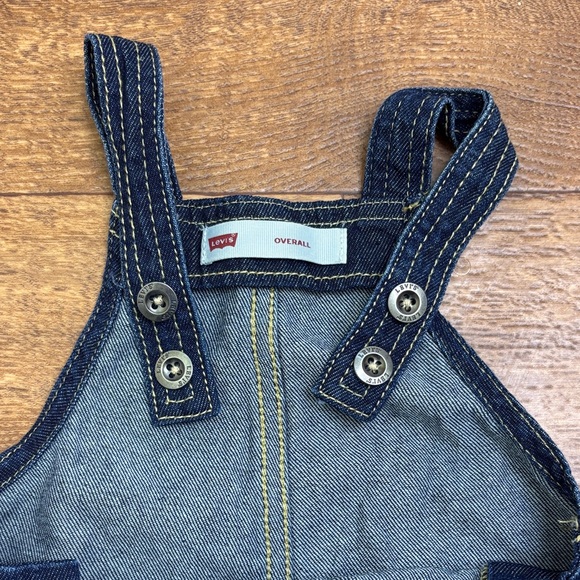 Kids Levi’s Denim Overalls 18mo dark wash adjustable buttons - Picture 5 of 8